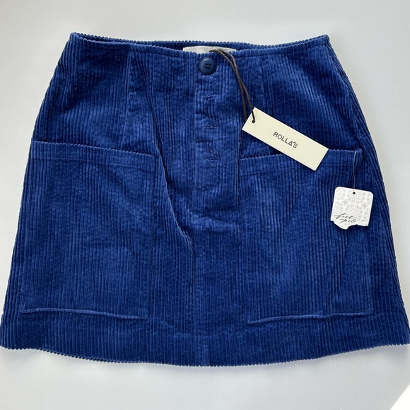 ROLLA'S Blue Ribbed Mini Skirt - Picture 7 of 8